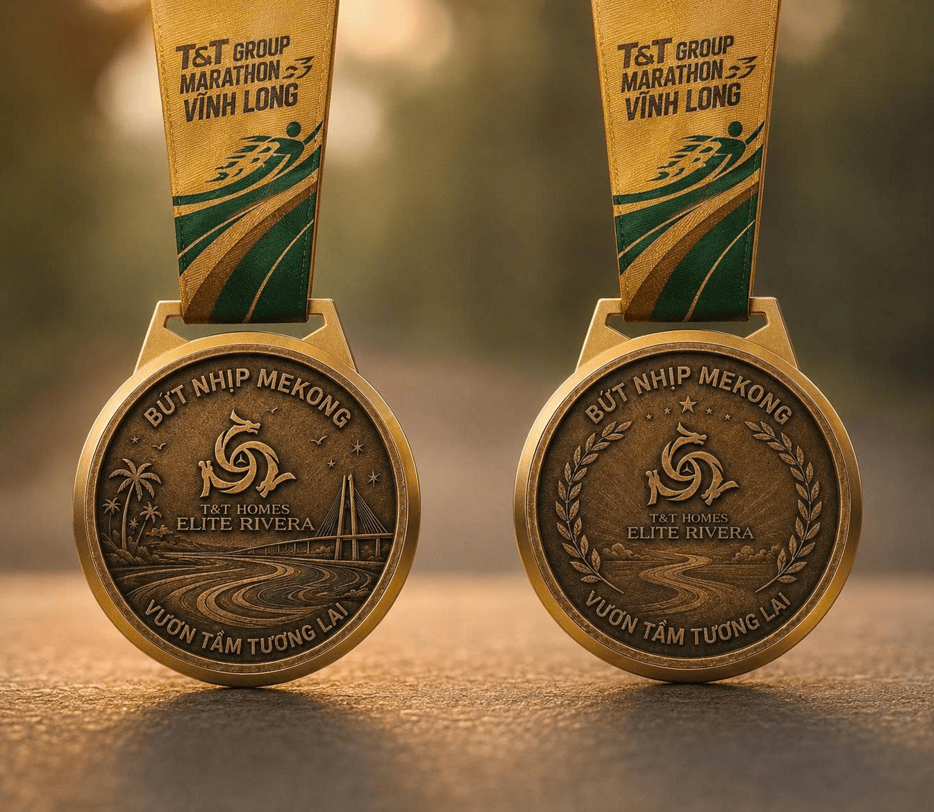 Huy chương hoàn thành T&T Group Marathon Vĩnh Long 2026